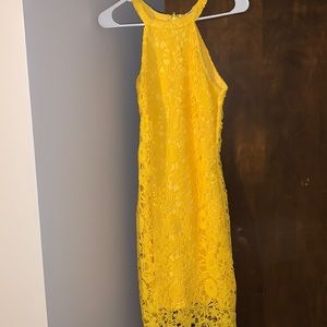 Yellow lace dress